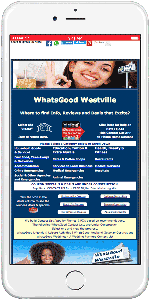 WhatsGood KZN Westville Contact List App - How To  Infographic